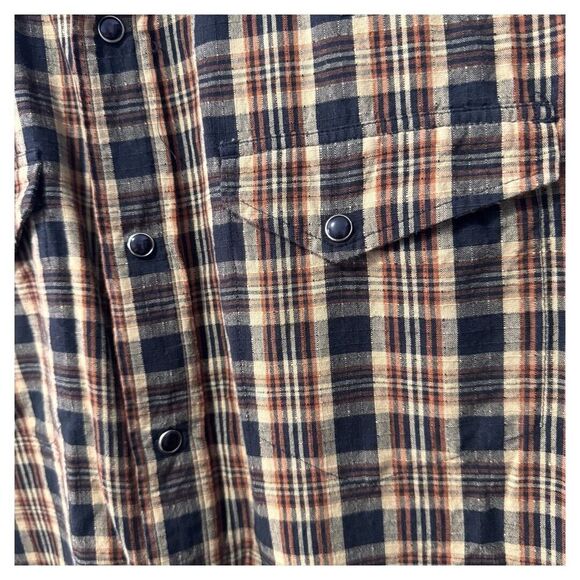 Harley Davidson plaid button men's size medium pearl snap embroidery - Picture 2 of 4